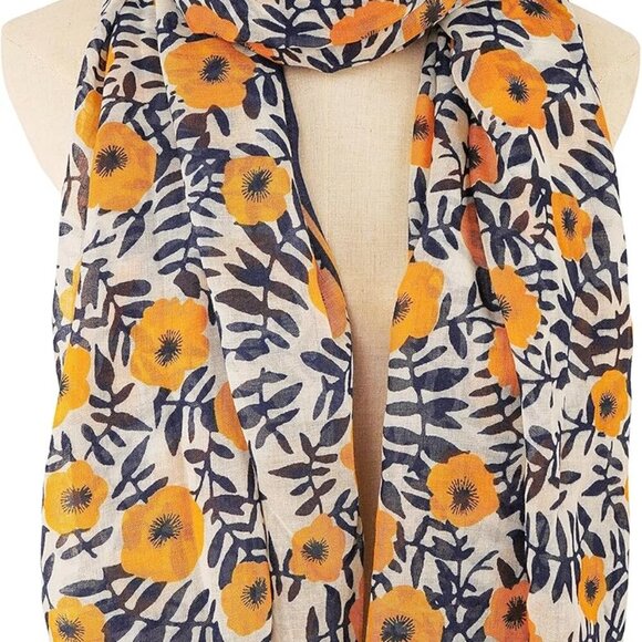 Large Boho Scarf for Women Lightweight Floral Printed Scarves Fall Winter Fashio - Picture 3 of 6